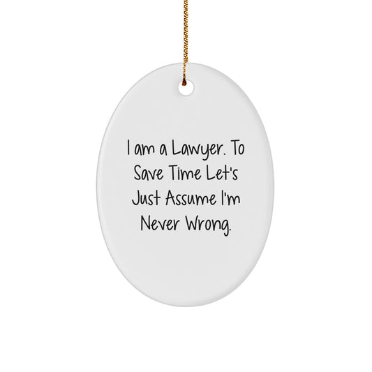 Funny Lawyer Oval Ornament Gifts from Friends and Family for Lawyer Christmas Unique Decorations - Image 1