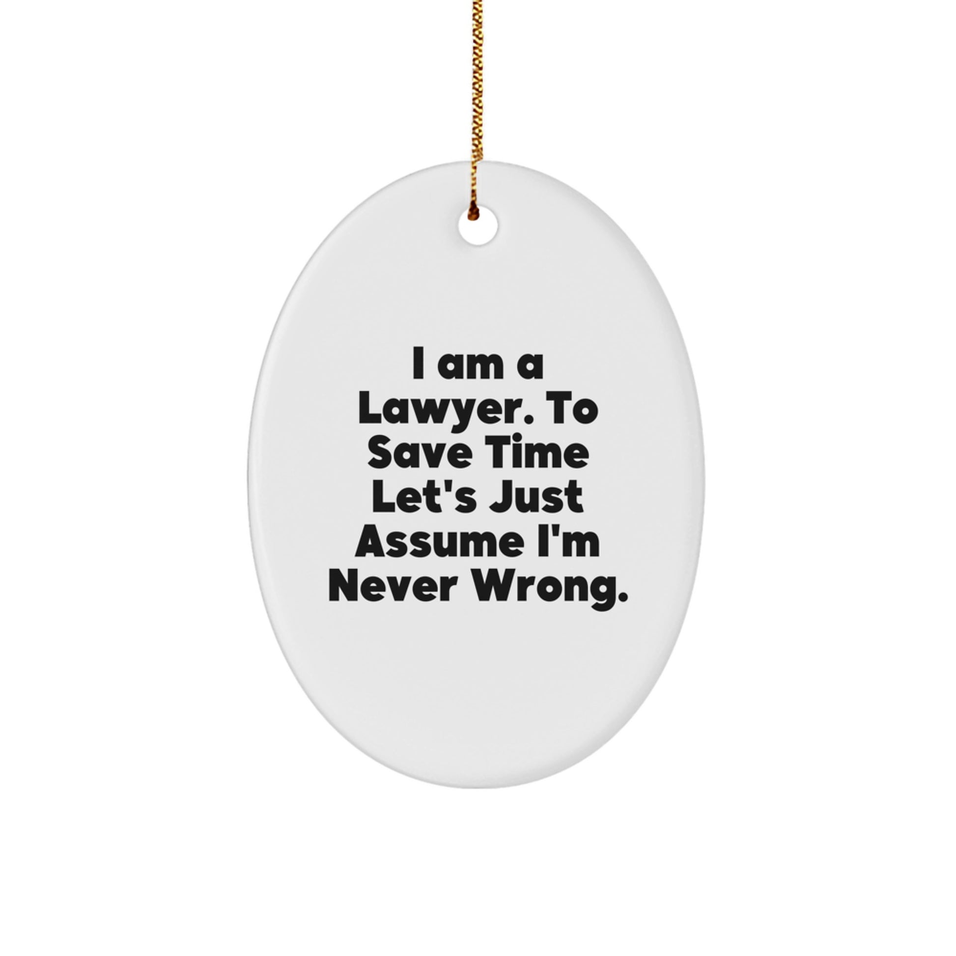 Funny Lawyer Christmas Oval Ornament, Gifts for Lawyers from Friends, Unique Lawyer Gift for Men Women - Image 1
