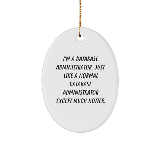 Funny Database Administrator Gifts, Oval Ornaments for Christmas Unique Presents for Friends, Coworkers, Family Members from Men, Women - Image 1