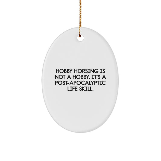 Funny Hobby Horsing Oval Ornament Gifts for Men Women Friends Family Christmas Unique Decoration - Image 1