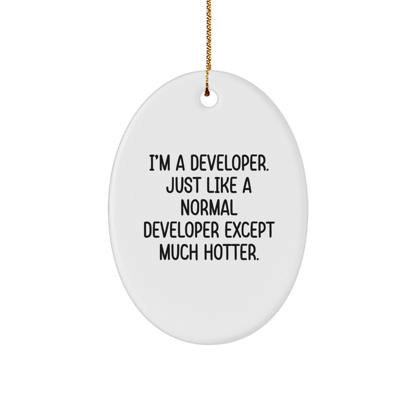Funny Developer Gifts, I'm a Developer Oval Ornament, Christmas Unique Gifts from Friends for Developer Men - Image 1