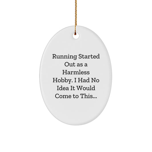Funny Running Gifts for Men Oval Ornament Ideas from Friends on Christmas Unique Decorations - Image 1