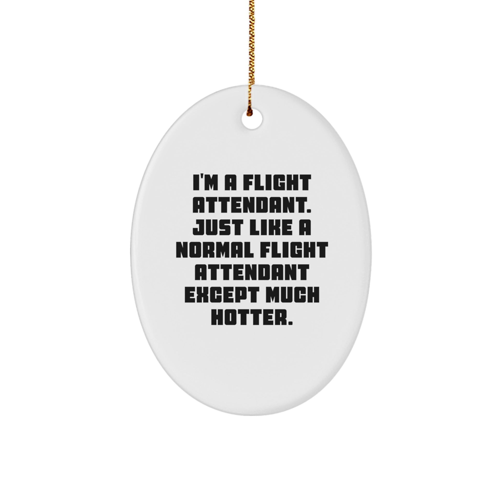 Funny Flight Attendant Oval Ornament Gifts from Men to Flight Attendant Friends for Christmas Decorations - Image 1