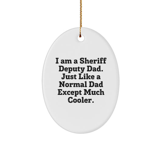Sheriff Deputy Oval Ornament Christmas Unique Gift for Her Present - Image 1