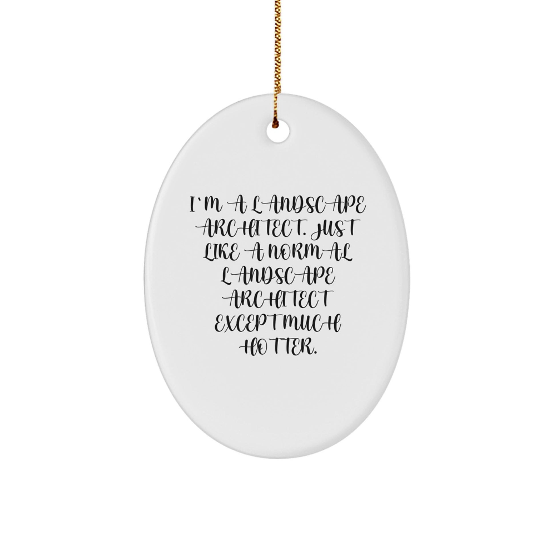 Funny Landscape Architect Gifts from Men - Christmas Unique Oval Ornament - I'm A Landscape Architect Except Much Hotter Gifts for Landscape Architect Friends - Image 1