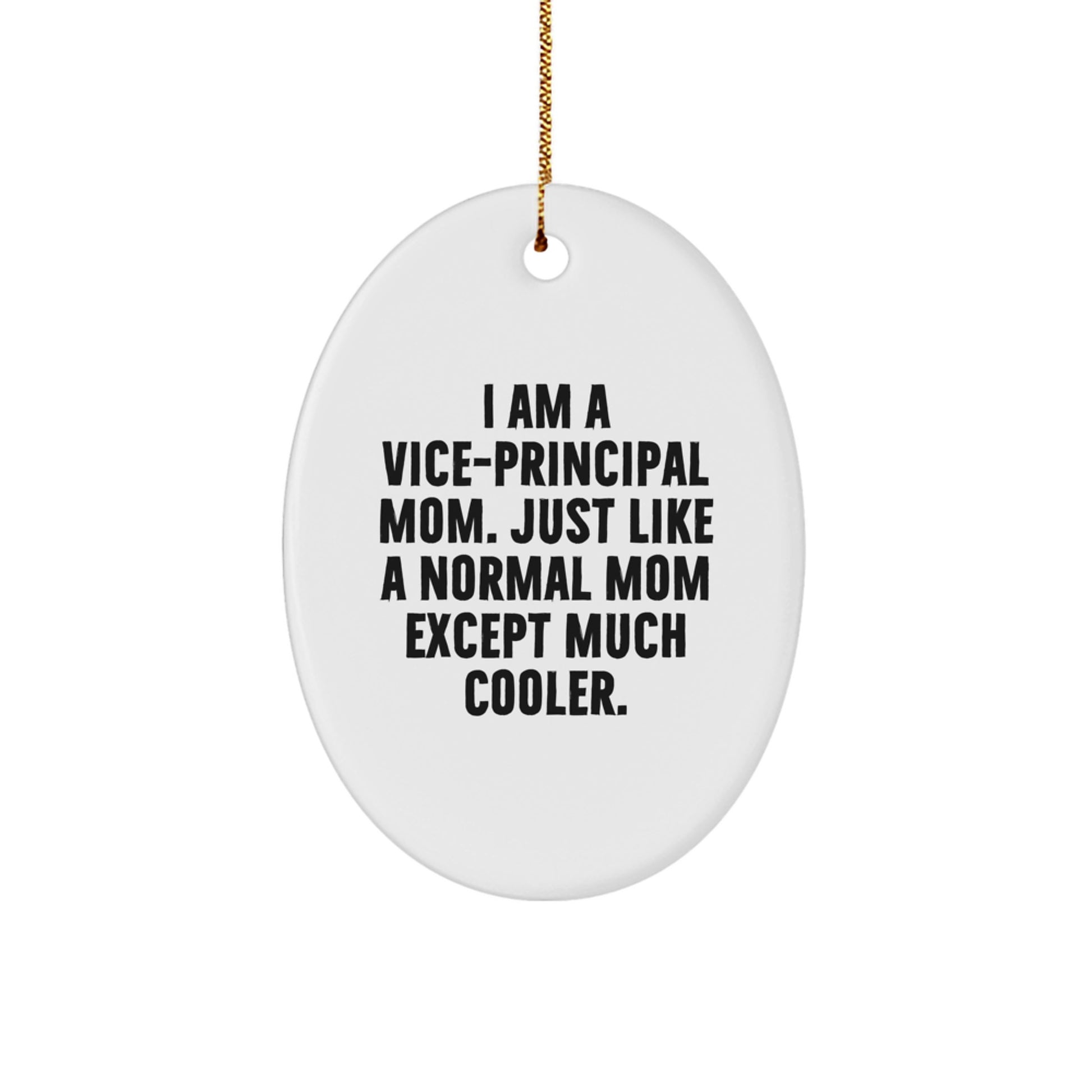 Vice-Principal Mom's Cool Oval Ornament, Gifts from Family, Gifts for Vice-Principal, Christmas Unique - Image 1