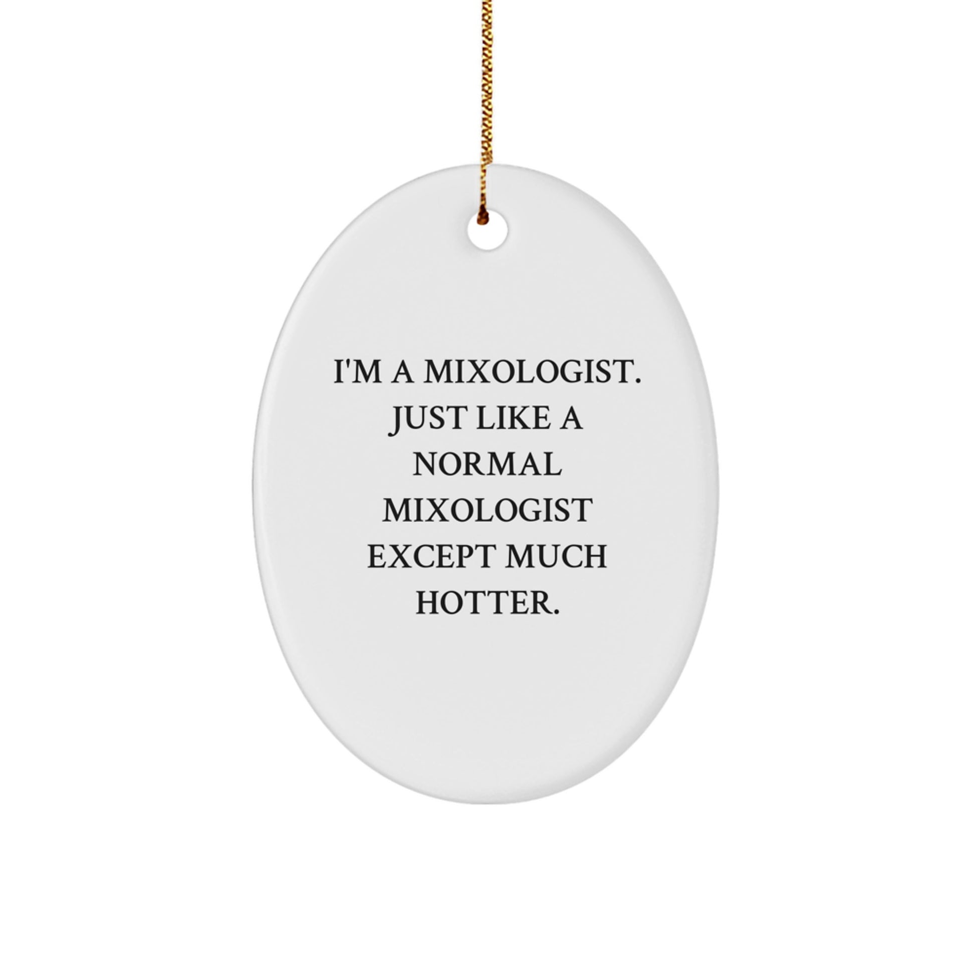 Funny Mixologist Gifts from Men - I'm A Mixologist Gifts for Women Oval Ornament, Unique Christmas Decorations - Image 1
