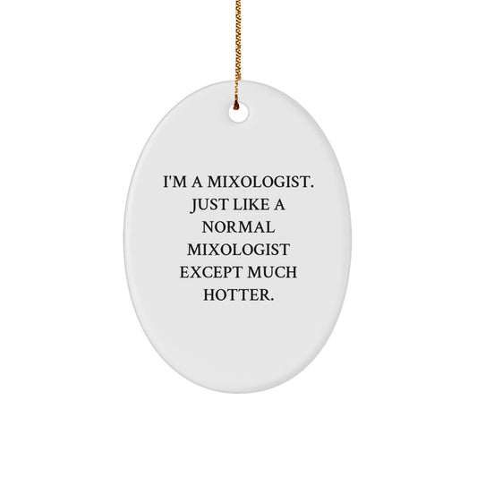 Funny Mixologist Gifts from Men - I'm A Mixologist Gifts for Women Oval Ornament, Unique Christmas Decorations - Image 1