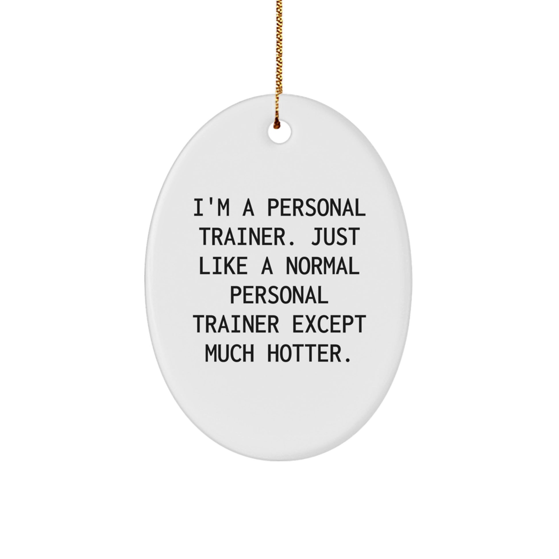 Funny Personal Trainer Oval Ornament Gifts from Friends for Men Women Coworkers Family - Christmas Unique Decorations - Image 1