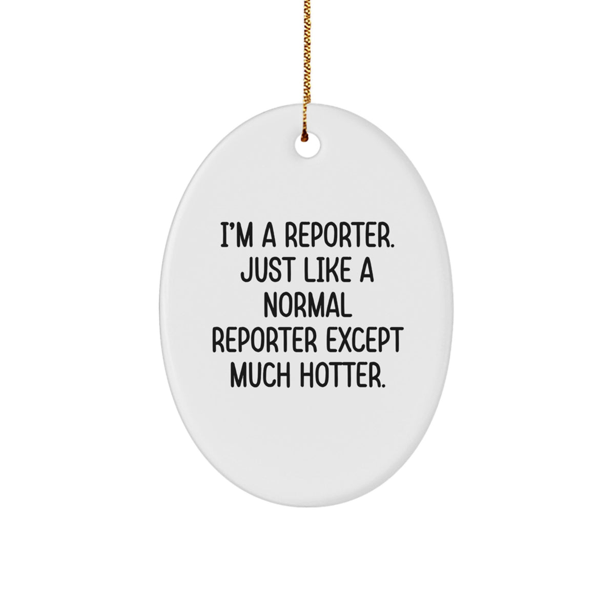 Christmas Gift Oval Ornament for Her Reporter Keepsake Present - Image 1