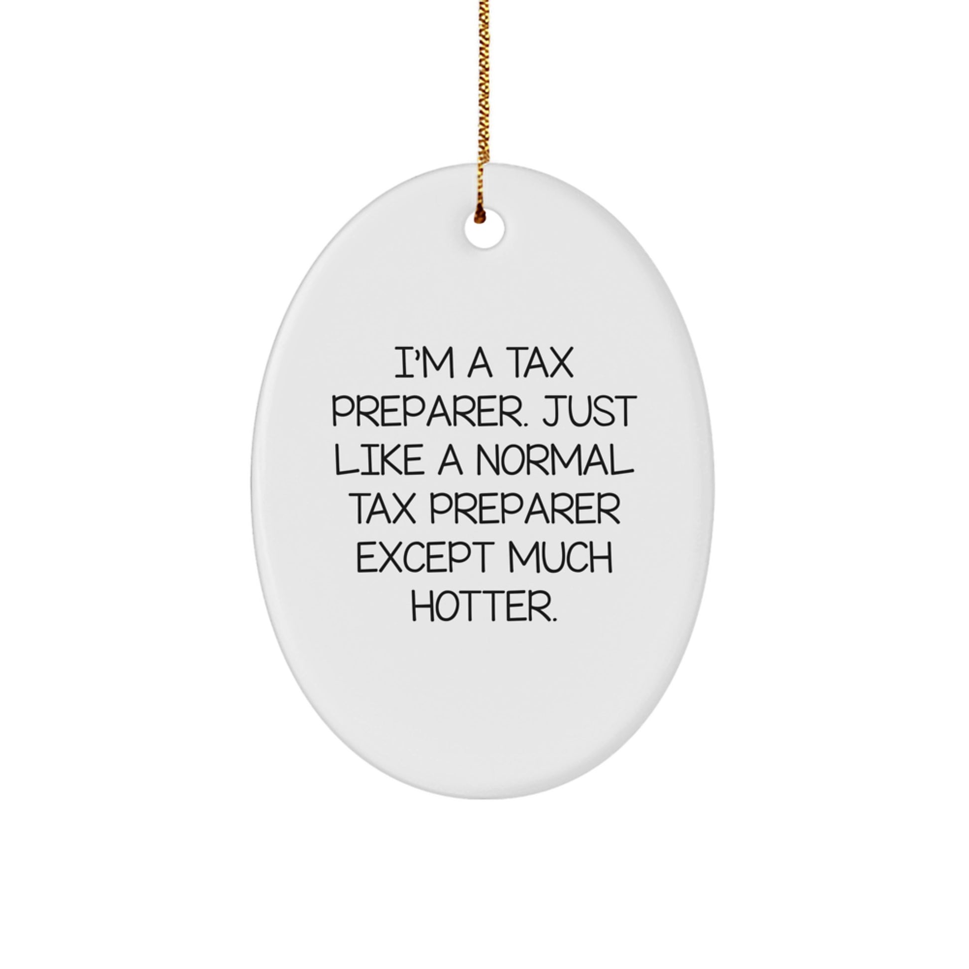 Gifts from Friends for Tax Preparer - Oval Ornament Humor - Image 1