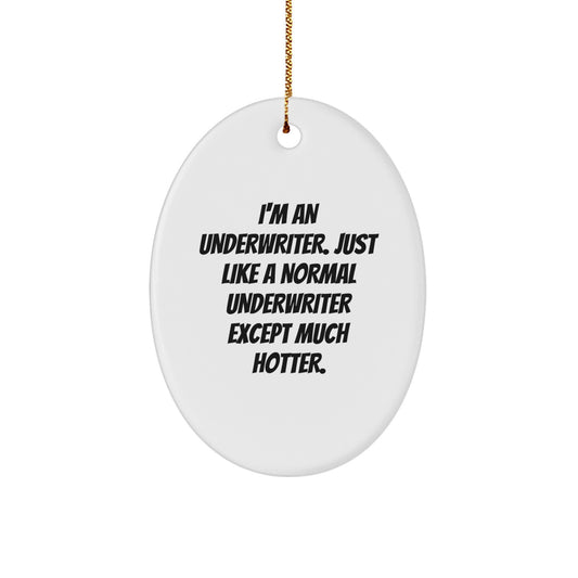 Funny Underwriter Oval Ornament Gifts for Underwriter Men from Friends at Christmas Unique Gifts - Image 1