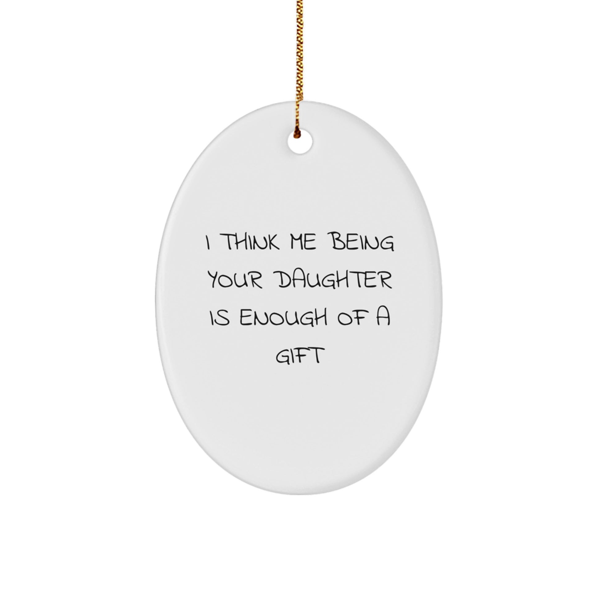 Funny Daughter Oval Ornament Gifts from Family, Gifts for Daughter at Christmas - Image 1