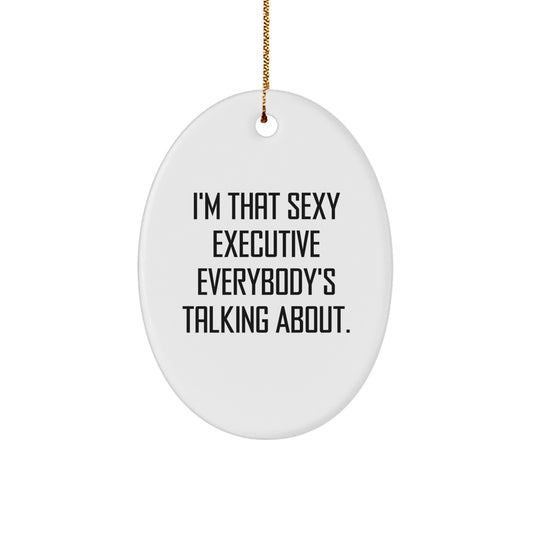 Funny Executive Oval Ornament Gifts from Friends, Christmas Unique Oval Shaped Office Decor for Executive Men and Women - Image 1