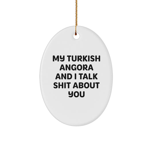 Sassy Turkish Angora Cat Christmas Ornament Novelty for Friends Gift - Image 1