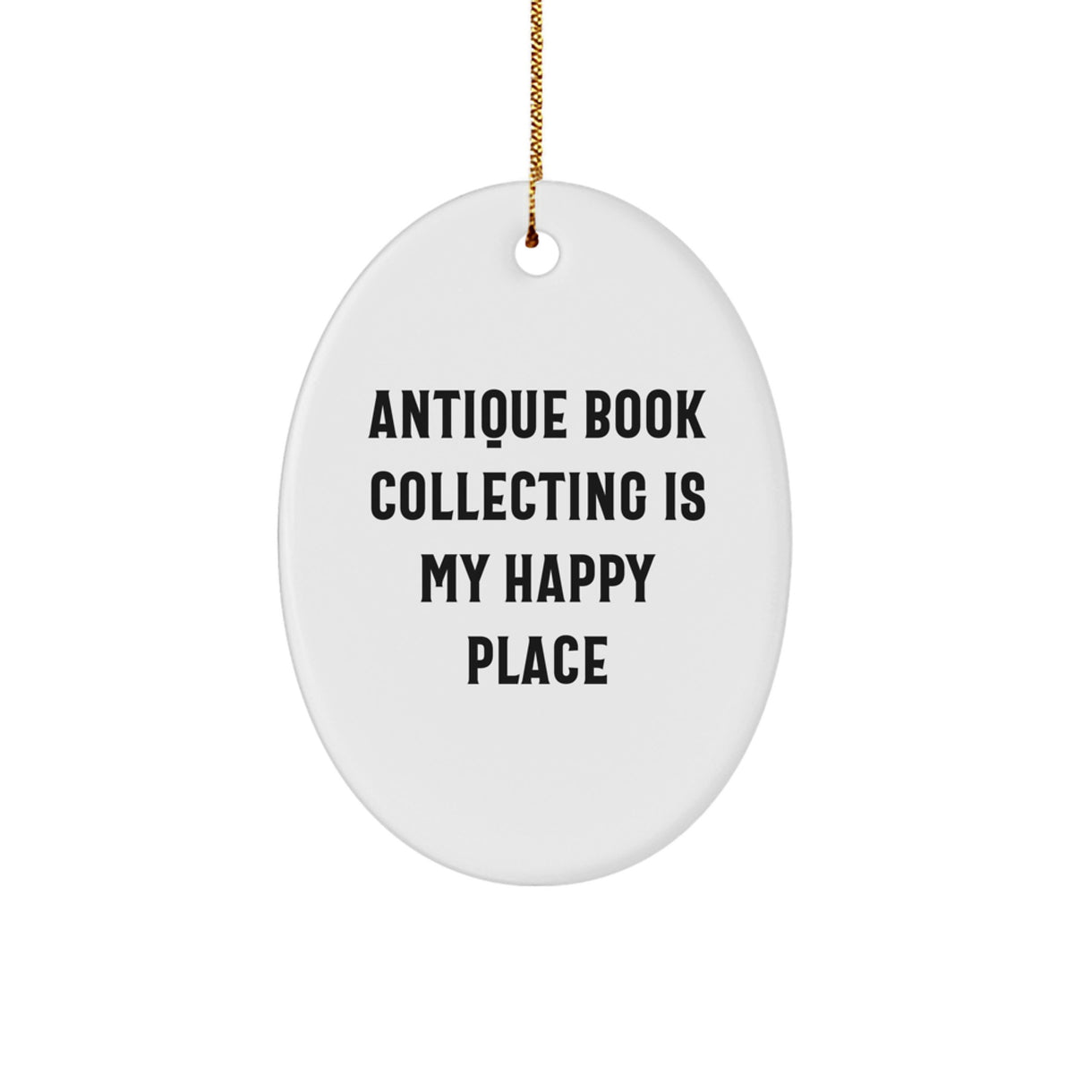 Antique Book Collecting Christmas Ornament for Him Gift My Happy Place - Image 1