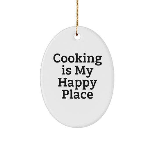 Funny Cooking Quotes Oval Ornament, Christmas Unique Gifts for Women Friends Family from Men, Oval Shaped Decorative Kitchen Accessories - Image 1