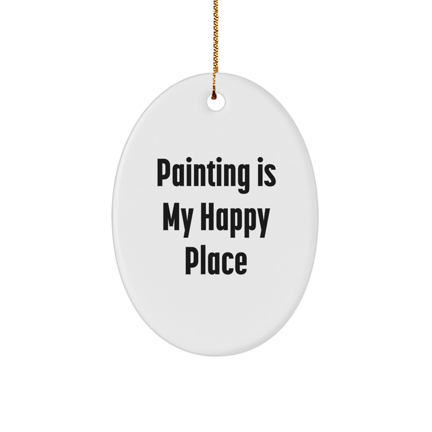 Christmas Gift Painting Oval Ornament for Her Keepsake Present - Image 1