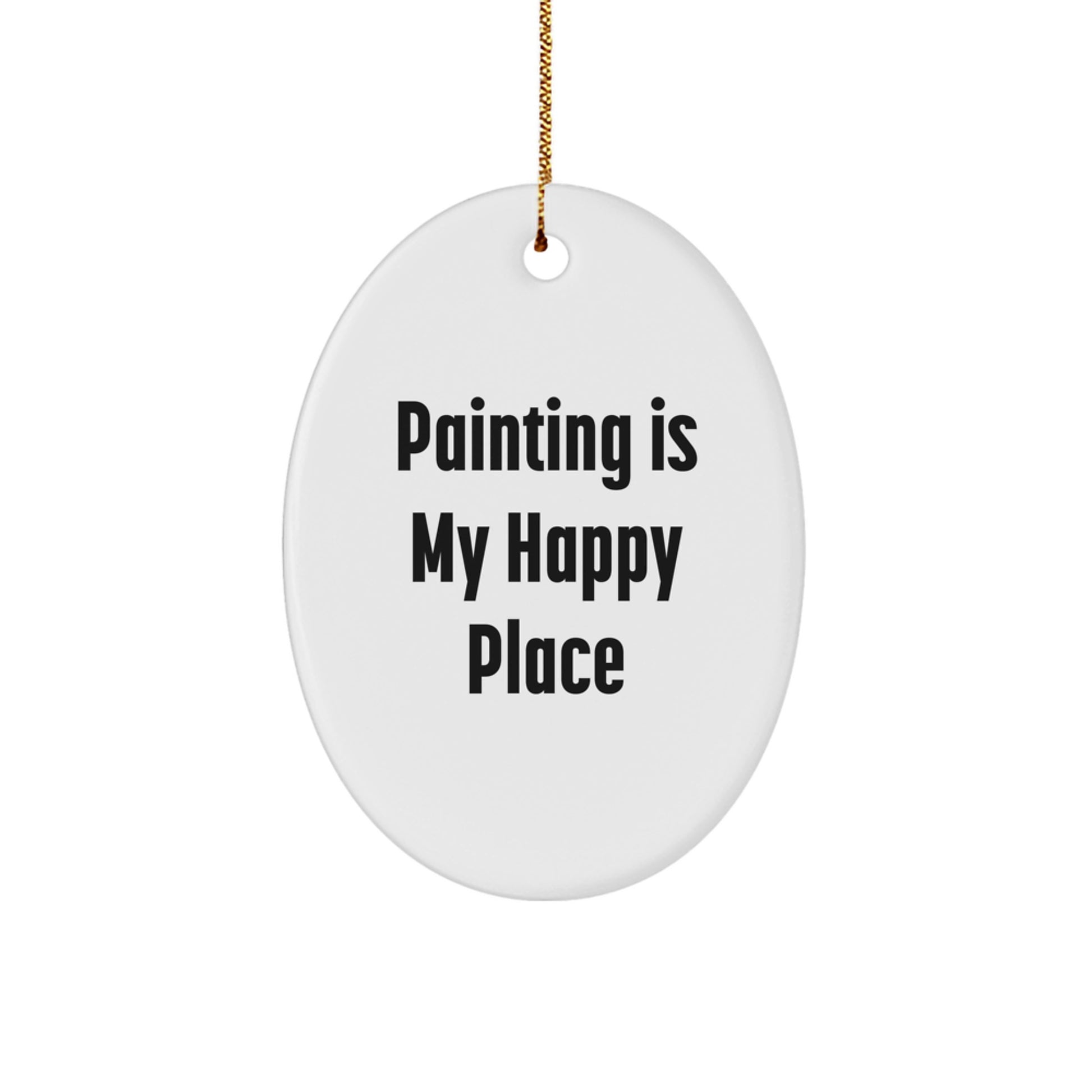 Christmas Gift Painting Oval Ornament for Her Keepsake Present - Image 1