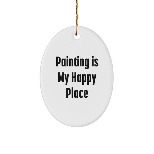 Christmas Gift Painting Oval Ornament for Her Keepsake Present - Image 1