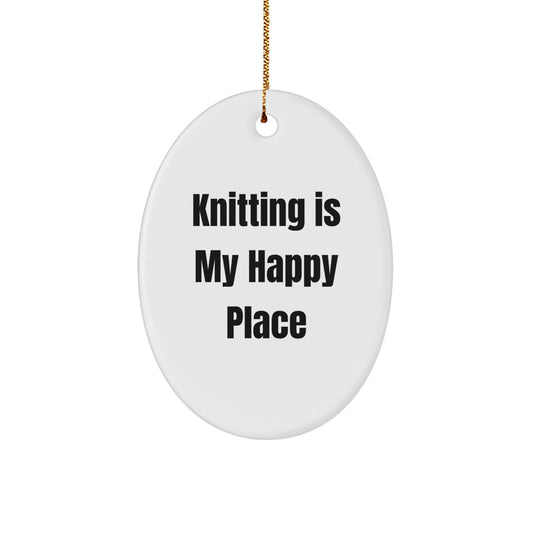 Funny Knitting Oval Ornament Gifts from Family for Knitting Lovers at Christmas Time, Oval Ornament Knitting Decor, Gift Ideas for Knitting Enthusiasts - Image 1