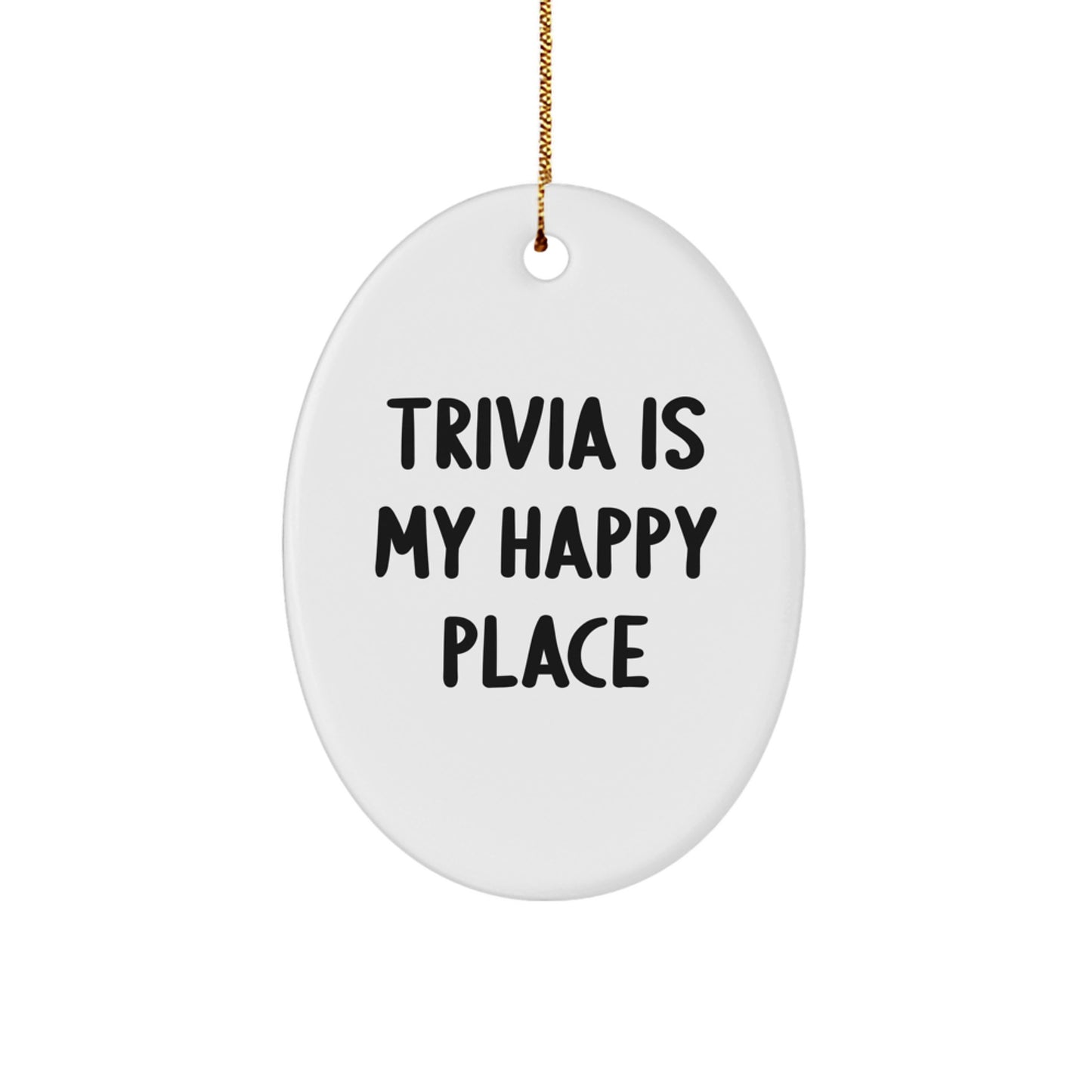Bright White Oval Trivia Holiday Christmas Ornament for Coworkers Gift - Image 1