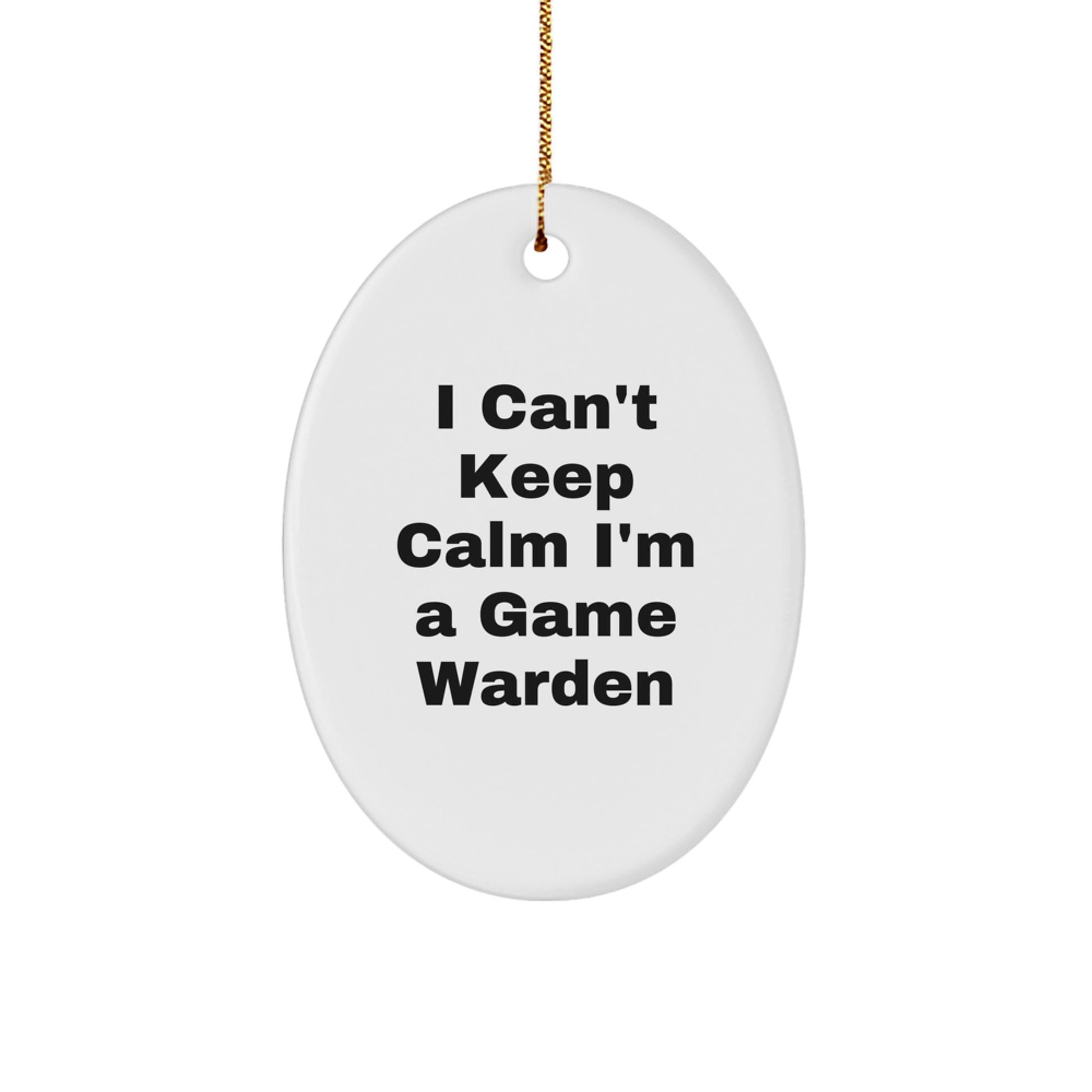 Unique Game Warden Gifts from Friends - Funny Oval Ornament for Christmas Unique Gifts - Game Warden I'm A Game Warden - Image 1
