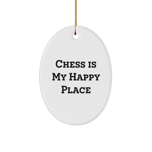Christmas Gift for Her Chess Ornament Present – Chess Is My Happy Place - Image 1