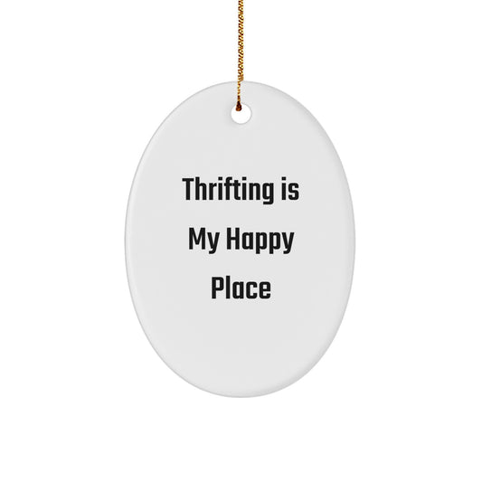 For Him Keepsake Thrifting My Happy Place Christmas Ornament Gift - Image 1