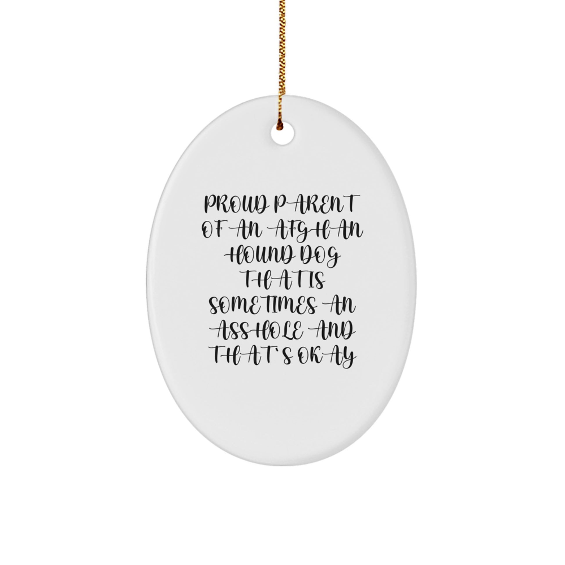 Funny Afghan Hound Dog Oval Ornament for Proud Parents Gifts from Men to Family Christmas Unique Presents - Image 1