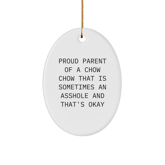 Funny Chow Chow Dog Christmas Unique Gifts from Family, Friends, or Coworkers - Oval Ornament - Image 1