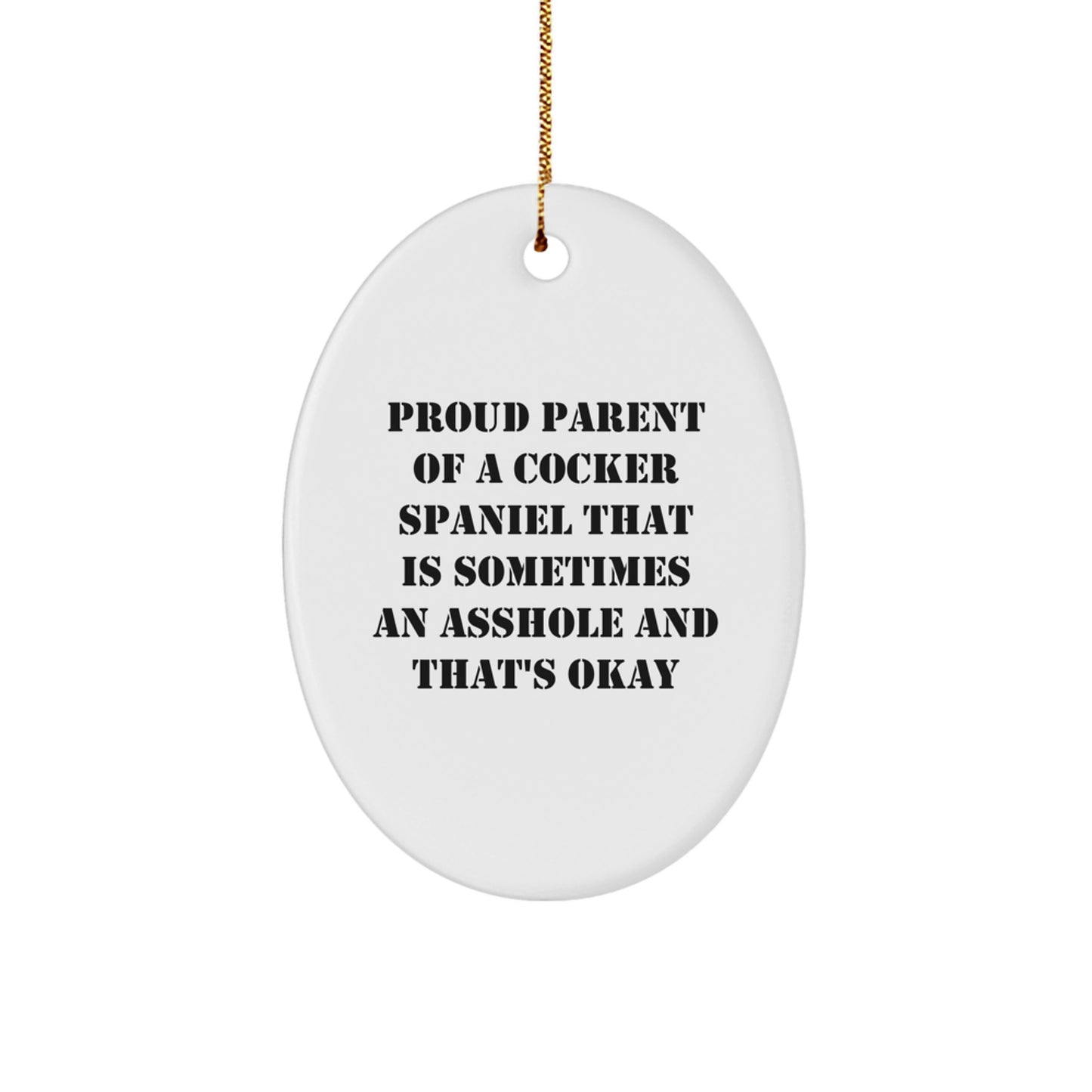Cocker Spaniel Dog Oval Ornament Funny Gift from Grandma to Grandkids for Christmas - Image 1