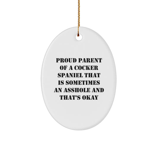 Cocker Spaniel Dog Oval Ornament Funny Gift from Grandma to Grandkids for Christmas - Image 1