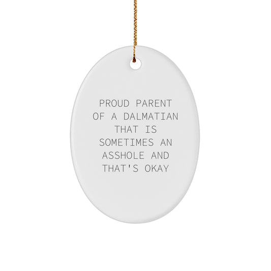 Dalmatian Dog Oval Ornament Funny Gifts from Friends and Family for Christmas - Image 1