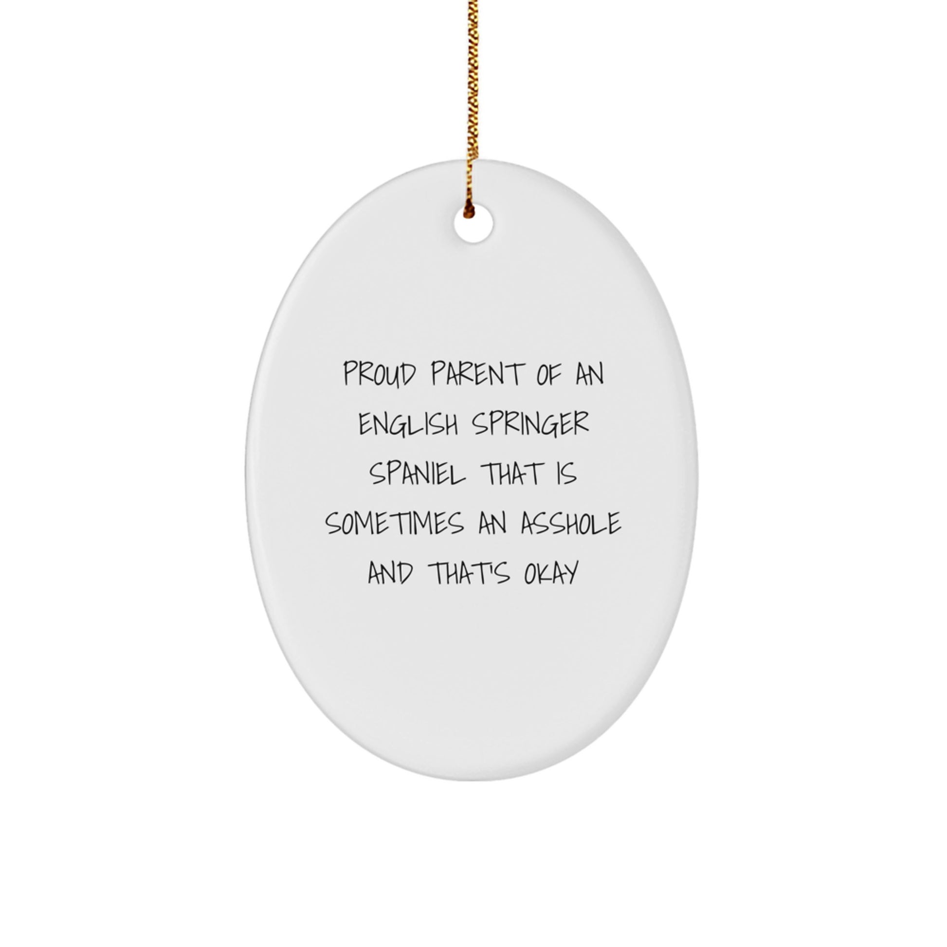 Funny 'English Springer Spaniel Dog' Oval Ornament Gifts from Family for English Springer Spaniel Dog Lover, Christmas Unique Gifts for Men and Women - Image 1