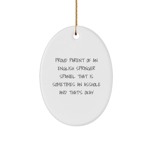 Funny 'English Springer Spaniel Dog' Oval Ornament Gifts from Family for English Springer Spaniel Dog Lover, Christmas Unique Gifts for Men and Women - Image 1