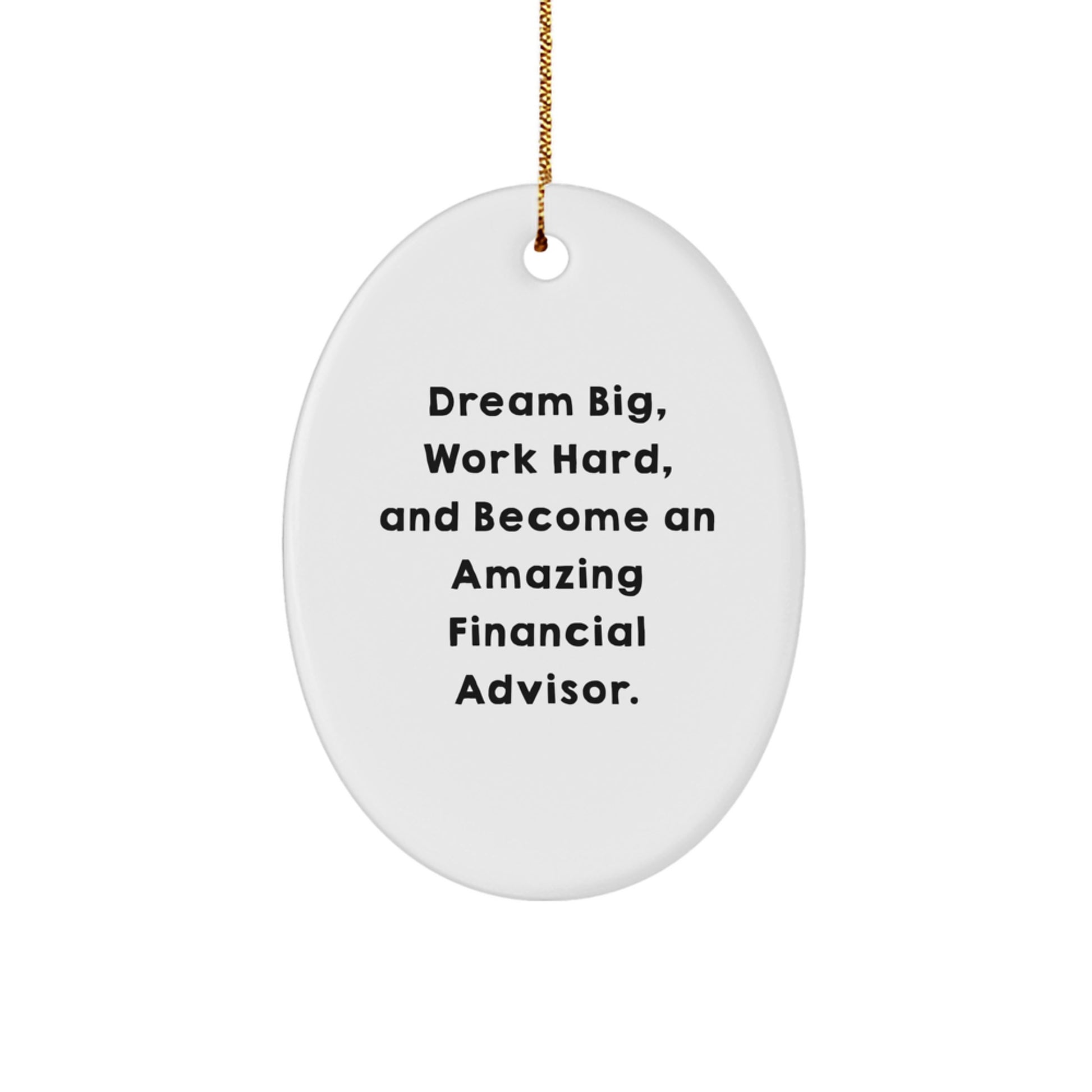 Inspirational Financial Advisor Gifts for Christmas Unique Oval Ornament - Dream Big Gifts from Friends to Financial Advisors - Image 1