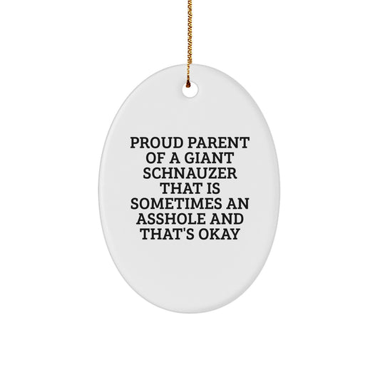 Funny Giant Schnauzer Dog Christmas Unique Gifts from Men to Giant Schnauzer Dog Owners, Oval Ornament for Christmas Unique Gifts - Image 1