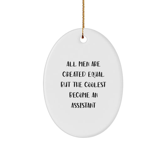 Christmas Gift for Her Oval Ornament – Assistant Quote Keepsake - Image 1