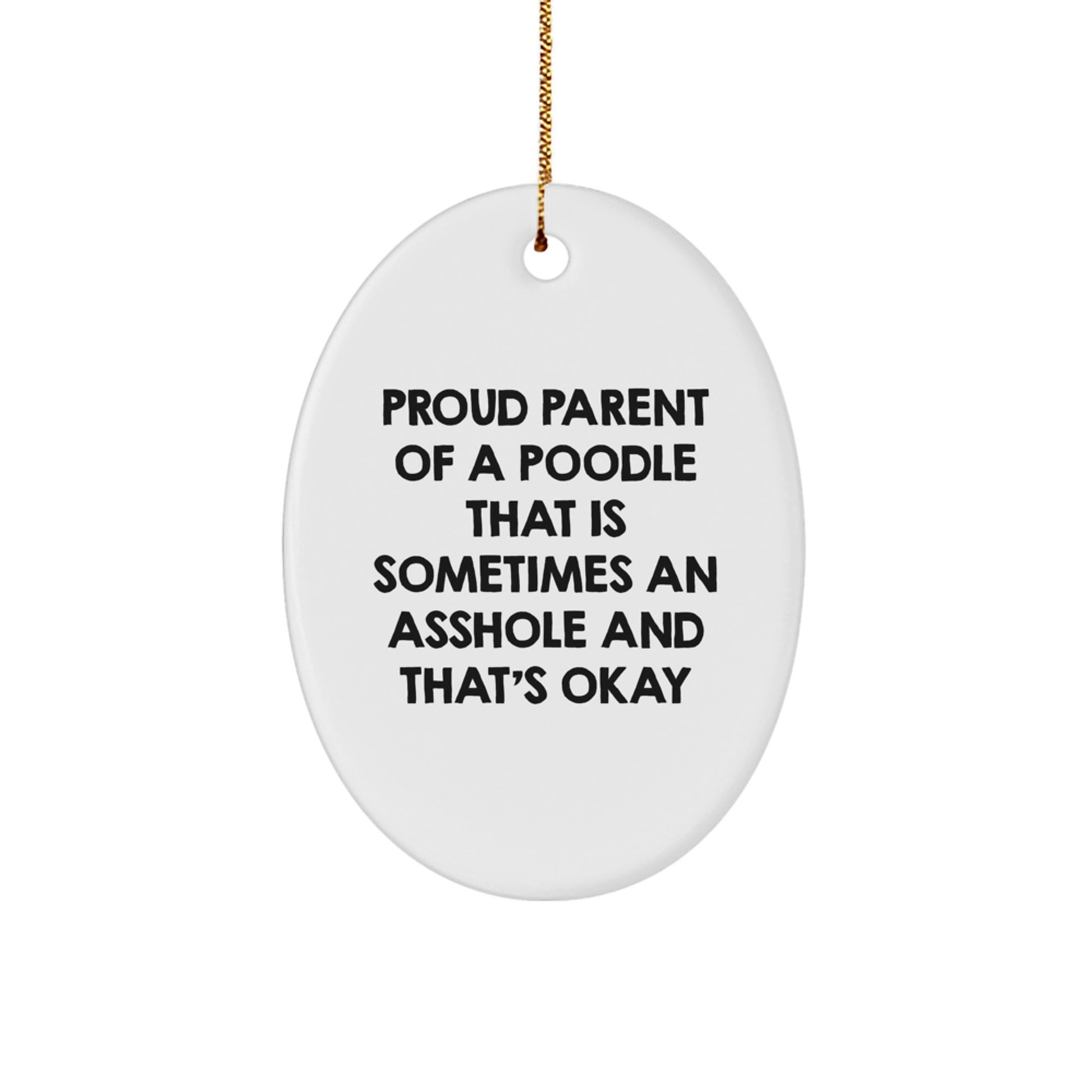 Christmas Gift for Her Poodle Parent Oval Ornament Present - Image 1
