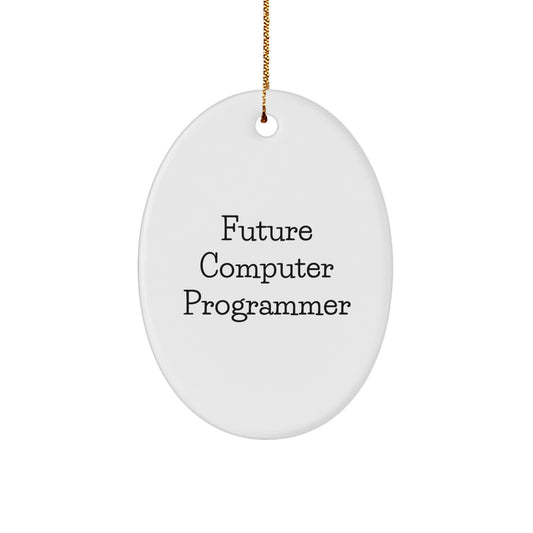 Funny Computer Programmer Gifts for Men - Future Programmer Oval Ornament, Christmas Unique Presents from Friends for Family - Image 1