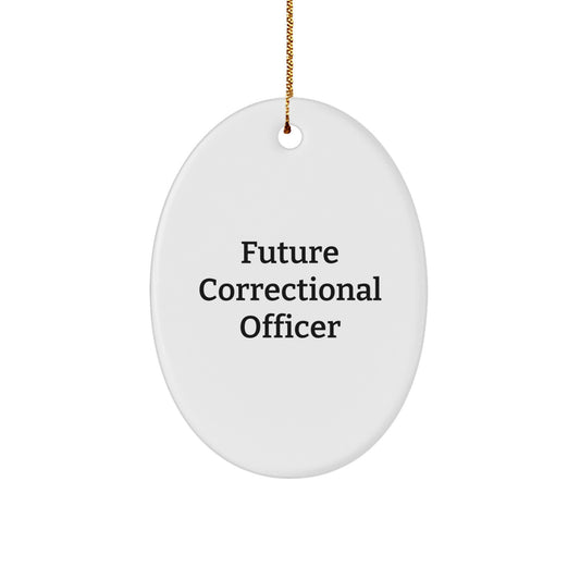 Funny Quote Gifts for Correctional Officer, Oval Ornament, Christmas Unique Gifts from Friends, Family, Coworkers - Image 1