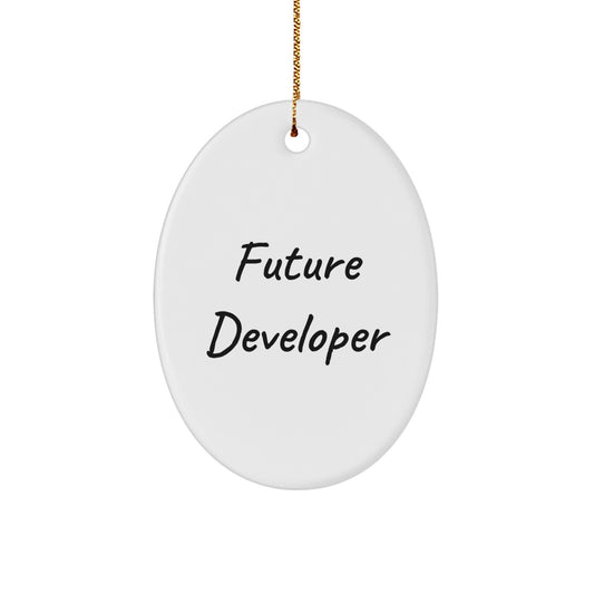 Funny Developer Gifts from Friends for Future Developers - Oval Ornament for Christmas - Image 1