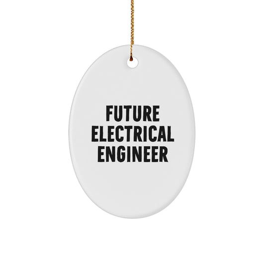 Future Electrical Engineer Oval Ornament Funny Quote Gifts from Friends for Electrical Engineer Christmas Unique Holiday Decorations - Image 1