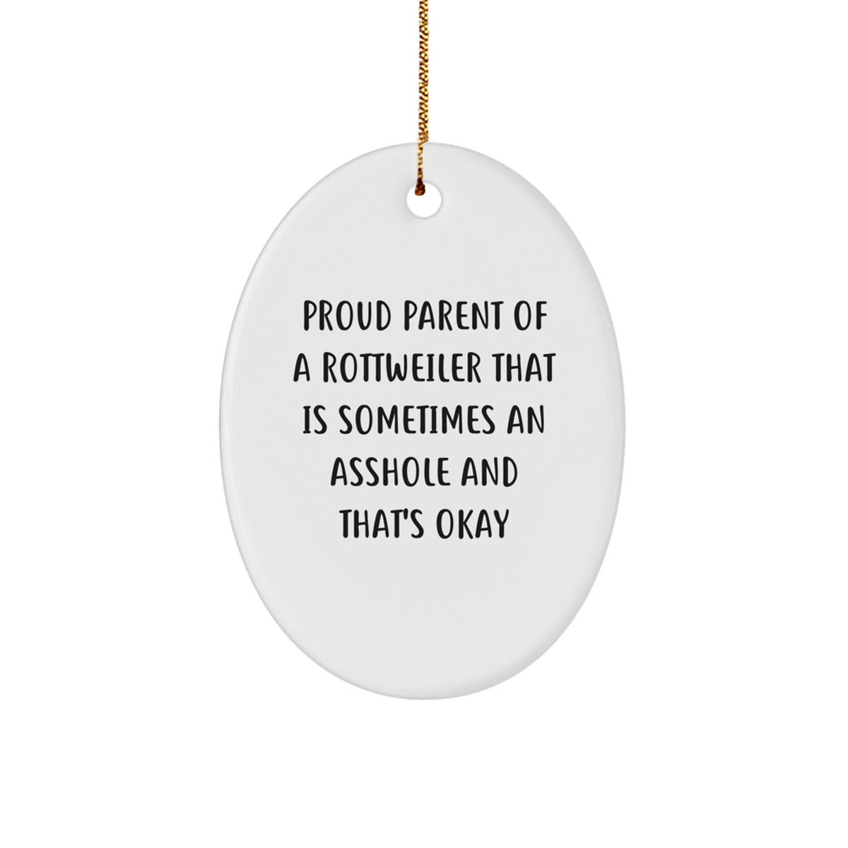 Christmas Unique Gift Oval Rottweiler Ornament Funny Idea for Coworkers - Image 1