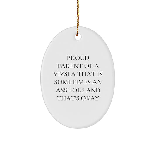 Funny Vizsla Dog Gifts for Christmas - Oval Ornament for Proud Parents, Gifts from Men, Women, Friends, Coworkers, Family - Image 1