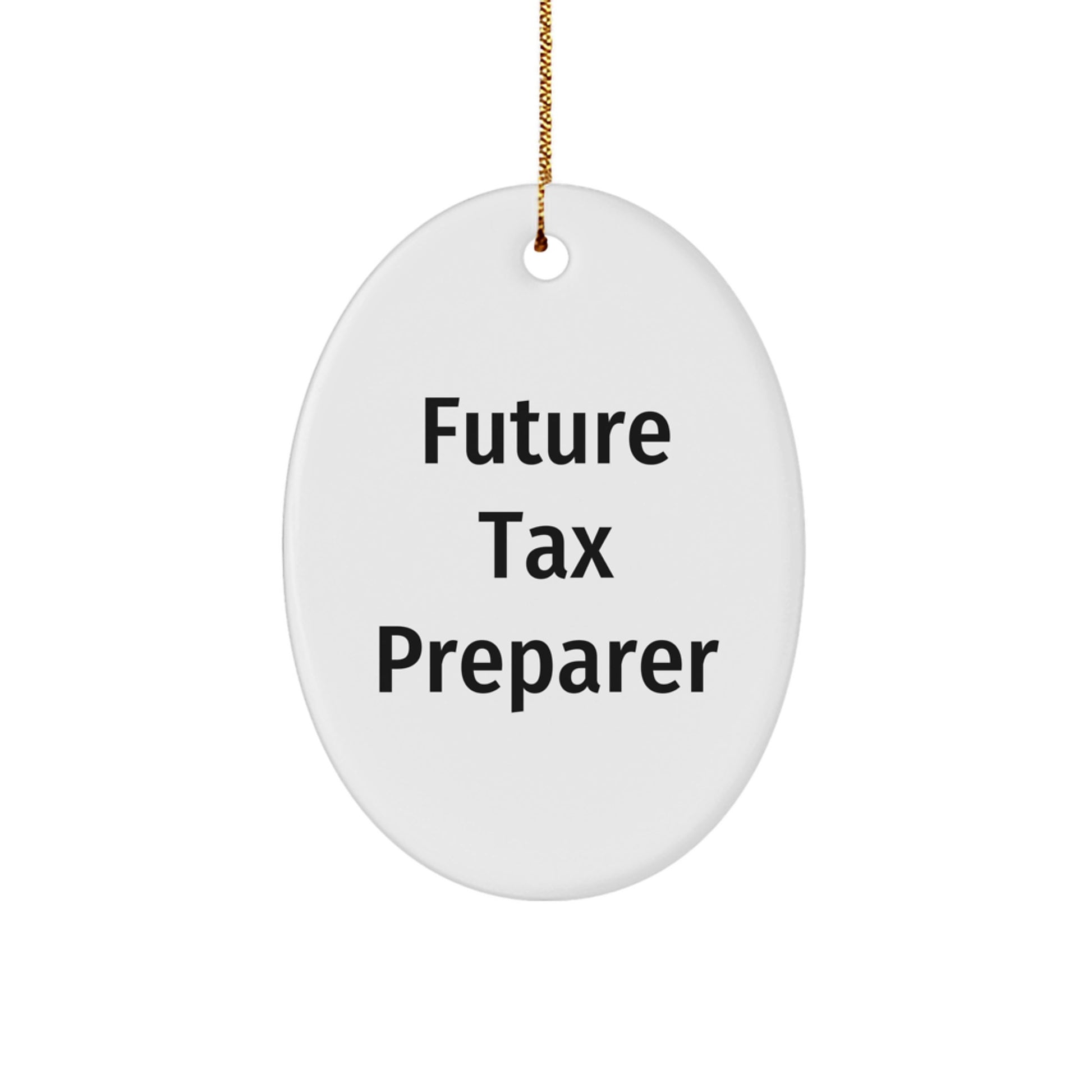Funny Future Tax Preparer Gifts for Men - Oval Ornament, Gifts from Friends or Coworkers, Christmas Unique Gifts for Tax Professionals - Image 1