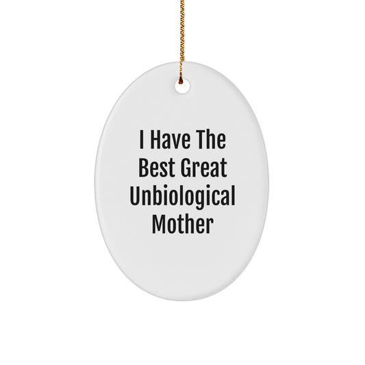 Her Unbiological Mother Keepsake White Christmas Ornament Gift - Image 1