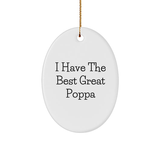 Funny Poppa Oval Ornament Gifts from Family for Great Poppa Christmas Unique Gifts - Image 1