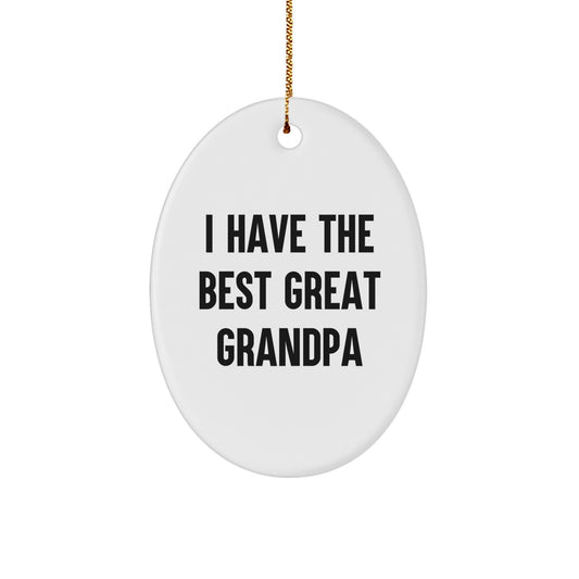 I Have The Best Grandpa Oval Christmas Ornament For Grandpa Gift - Image 1